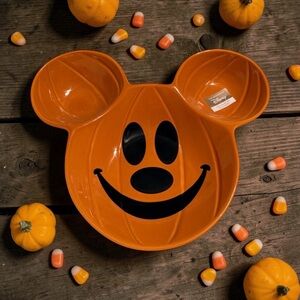 Disney Mickey Mouse Jack-o'-Lantern Chip and Dip Bowl
